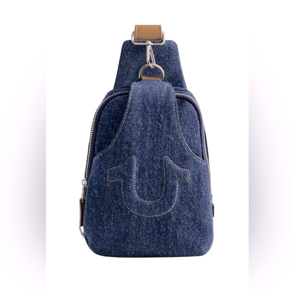 NWT! TRUE RELIGION DENIM SLING BAG! PERFECT FOR HANDS FREE ACTIVITIES! 5 ⭐️… - Picture 5 of 8